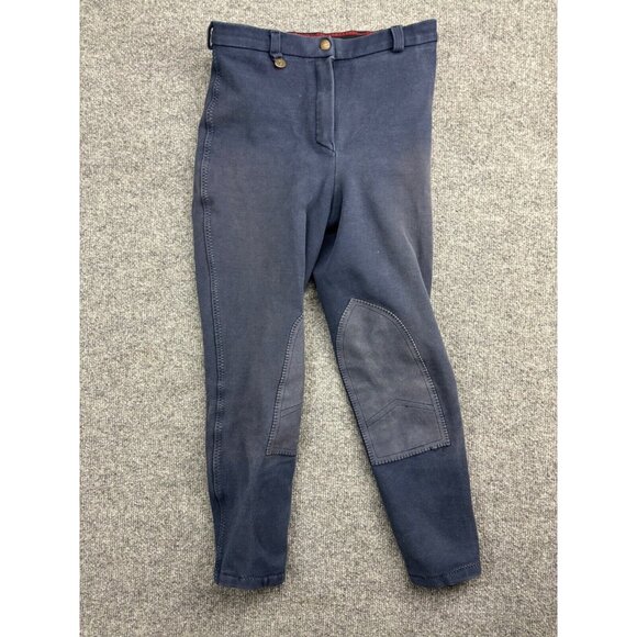 On Course Breeches Pants Women's Navy Blue Cotton Naturals Equestrian Skinny Leg - Picture 1 of 11